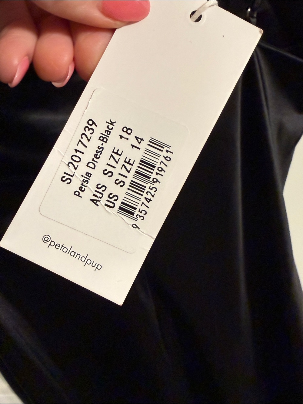 New Petal & Pup Persia Black Satin Dress Women’s 14 Silky Sleek Date Night Event - Picture 12 of 14